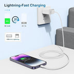 TUMABER 5 Pack Apple MFi Certified iPhone Charger Cable 6Ft, Lightning to USB Cord 6 Foot, 2.4A Fast Charging,Apple Phone Long Chargers for 13/12/11/11Pro/11Max/ X/XS/XR/XS Max/8/7/6, White