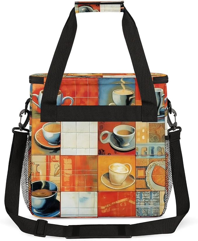 Coffee Maker Travel Bag Compatible with Keurig K-Mini or K-Mini Plus, Single Serve Coffee Brewer Carrying Case with Multiple Pockets for K-Cup Pods, Storage Bag With Shoulder Strap(Bag Only)