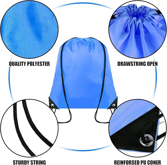 Grneric 60 Pieces Drawstring Backpack Bulk Cinch Sackpack Ployster Drawstring Bags for Gym Party Trip(20 Colors)