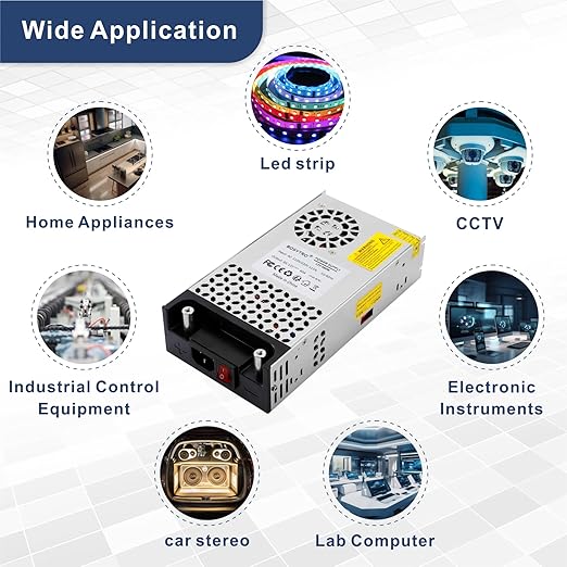 12V DC Power Supply 600W AC to DC Converter SMPS 50A 12V Switching Power Supply Transformer for 3D Printer, RV, Led Strip, Motor Pump, CCTV, Electronic Instruments, Lab Computer