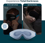MyHalos® Sleep Mask – 3D Blackout Eye Mask for Women & Men, Side Sleepers, Zero Pressure Memory Foam Eyelash Friendly, Breathable,Award-Winning Sleep Aid for Travel (Light Blue, 1 Count (Pack of 1))