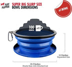 Tuff Pupper SuperBigSlurp Collapsible Dog Bowls, Extra Large Capacity, Portable, Food Safe, Odorless, Non-Toxic Silicone