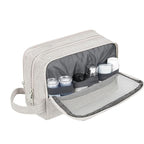 Toiletry Bag for Men Hanging Dopp Kit Water Resistant Shaving Bag Small Toiletry Bag for Traveling (Denim Pure Beige)