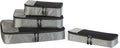 Amazon Essentials 4-Piece Packing Cubes Travel Accessories Set, Space-Saving Luggage Organizer with Double Zipper, Mesh Top Panel, Small/Medium/Large/Slim, Gray (Previously Amazon Basics)