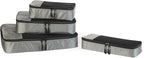 Amazon Essentials 4-Piece Packing Cubes Travel Accessories Set, Space-Saving Luggage Organizer with Double Zipper, Mesh Top Panel, Small/Medium/Large/Slim, Gray (Previously Amazon Basics)
