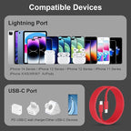 2Pack Red Fast Charger Cable 10ft [Apple MFi Certified], USB Type C to Lightning Cable 10 Foot for Apple iPhone 14/13 /12 Pro XR XS Max X 8 Plu