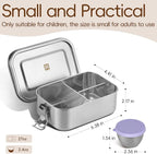 GOLDEN KEY Leakproof Bento Box - 27oz Stainless Steel Lunch Container for Kids,3-Compartment School Lunch Box, Dishwasher Safe, BPA-Free with Condiment Cup