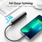 SIXTHGU Portable Charger, 5000mAh Mini Power Bank, S03 2-Pack Pocket Size Fast Charging USB-C (in&Out), PowerNano T2, Compatible with iPhone Series, Android Phone and More