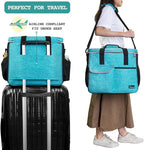 PetAmi Dog Travel Bag, Travel Pet Bag Organizer, Dog Food Travel Bag with Container Collapsible Bowls, Pet Travel Supplies Gift Accessories for Weekend Camping, Puppy Cat Diaper Bag, Teal Blue Large