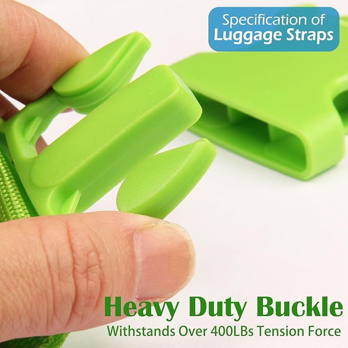 Ultra Long Heavy Duty Luggage Straps for Suitcases/Uprights/Duffels/Bags, 79" Adjustable Travel Packing Belts for Cargo Safety, Sturdy Baggage Strap Belts Multi-Pack