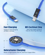 for Apple Watch Charger Fast Charging,3 in 1 Multi Chargers Cable with 20W USB C Charger, iWatch Charger Cord 6.6FT for iWatch Series Ultra2/SE/10/9/8/7/6/5/4/3/iPhone 15 16 Pro Max/14/13/12/11(Blue)