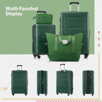 Luggage Sets, 2 Piece Carry on Luggage Set with Travel Bags, 2 Piece Expandable Spinner Hardshell Suitcase with TSA Lock, Back to School Suitcase, Women Men, Green, 20/24 inch