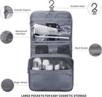 Lcsmaokin Large Capacity Toiletry Bag Travel Bag with Hanging Hook for Men and Women Waterproof Travel Cosmetic Bag Bathroom Storage Bag for Brushes Set,Mens Bathroom Bag Accessories-Grey