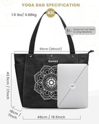 Gonex Yoga Mat Bag, Yoga Gym Bag Tote Bag with Multi Pockets For Women Men, Canvas Yoga Mat Carrier Take in Out Mat Easily For Pilates Travel Workout Office
