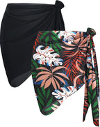 CHICGAL 2 Pieces Women Beach Sarong Bathing Suit Wrap Skirt Sheer Bikini Swimsuit Cover Ups for Swimwear