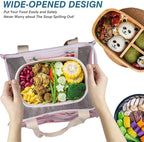 iknoe Insulated Lunch Bag for Women & Adults, 9L Foldable Wide-Open Cooler Bag with Pockets, Leakproof & Portable, for Picnic, Office, Beach(Cherry)