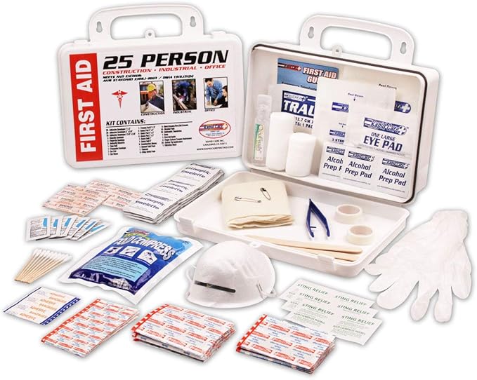 Rapid Care First Aid RC-25MAN-W 25 person 166 Piece ANSI/OSHA Compliant First Aid Kit in Wall Mountable Poly Case