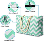 Becokan Beach Bags for Women Large Waterproof Beach Tote Bag Zipper Beach Bags Waterproof Sandproof Swim Pool Bag Large Tote