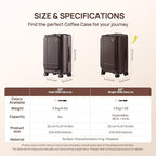 NINETYGO Carry On Luggage 22x14x9 Airline Approved, Top Opening 20 Inch Suitcase with Front Compartment, Expandable, Coffee-Infused PC Shell, Eco-Friendly, Cup Holder, TSA, Spinner Wheels (Americano)
