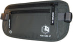 VENTURE 4TH RFID Money Belt for Travel with RFID Blocking Sleeves – Slim Hidden Travel Wallet & Passport Holder for Men & Women, Lightweight Anti-Theft Pouch to Protect Cash, Cards & Documents - Gray