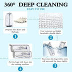 Shoe Washing Bag, Laundry Shoe Bag, Reusable Shoe Washing Bag, 360 ° Deep Cleaning,Suitable for All Shoe Types, With Self-Locking Zipper, 2-pack (White)