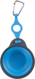 Dexas Pets Collapsible Travel Pet Cup with Bottle Holder and Carabiner, Pro Blue