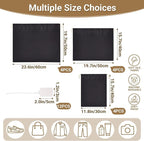 Ewen 12 Pack Satin Drawstring Dustbags with Blank Tags, Dustproof Packing Bags Set in Small Medium Large, Black Travel Essentials Organizer Pouch for Handbags Clothes Storage Shoes Purse Organization