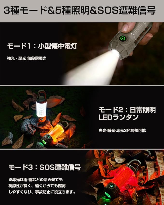 LED Camping Lights,Rechargeable Camping Lantern, 3-in-1 LED Lantern with 1000 Lumens, Led Lantern,Waterproof & Portable, SOS & 3 Light Modes for Emergency, Outdoor, Hiking, Power Outages (GRAY2)