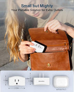 2 Prong to 3 Prong Outlet Adapter, BEONDON 3-Sided Wall Plug Extender with 3 AC Outlets for Non-Grounded Older Houses, Polarized Type-A Plug, 3 Pack