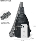 LATMAP Sling Bag For Women Faux Leather Small Casual Daypack Backpack Fanny Pack Crossbody Chest Bags Purse
