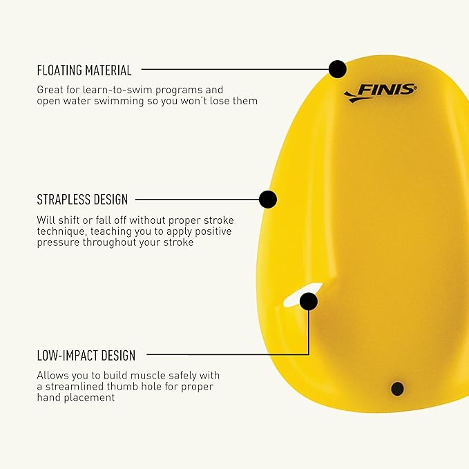 FINIS Agility Floating Swim Paddles - Strapless Design for Stroke Technique - Instant Feedback