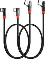 SUNGUY Right Angle USB C to A Cable 2FT/0.6m, 2Pack 3A Short USB-A to USB-C 90 Degree Fast Charging Data Sync Cable Nylon Braided for Samsung Galaxy S22 S20 S10 S9, LG, Google Pixel, Power Bank