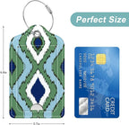 Rimilak 3 Pcs PU Leather Luggage Tags for Suitcase, Travel Cruise Luggage Tag with Privacy Flap, Name ID Label and Metal Loop for Women Men Baggage Handbag School Bag Backpack, Abstract Diamond
