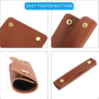 uxcell 4Pcs Handbag Handle Wrap Covers, PU Leather Luggage Grip Protector for Suitcases, Shopping Bag (13x10cm, Dark Brown)