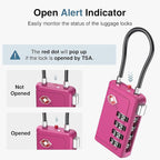 Puroma TSA Approved Luggage Travel Locks with Open Alert Indicator, 4 Digit Combination Resettable Code Zinc Alloy Lock for Suitcase, Backpack, Bag, Toolbox, Locker (2 Pack, Orange)
