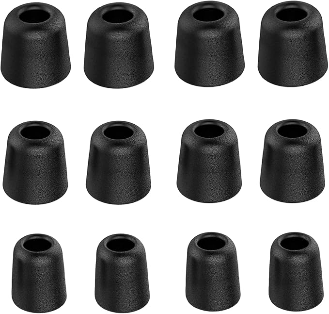 [6 Pairs] Earphone Tips New bee 12pcs Replacement Earbud Tips Blocking Out Ambient Noise Memory Foam Earbuds Inner 4.9mm for in-Ear Headphones with 5mm-7mm Tips (Black, S/M/L)