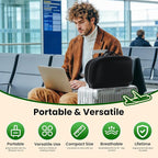 A-Pce Foldable Travel Seat Cushion-with Built-in Handles，Memory Foam Cushions for Relief of Lower Back, Sciatic, Butt and Tailbone Pain-for Home & Office Use, Perfect for Travel or Driving-Black