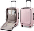 LOVEVOOK Carry On Luggage 22x14x9 Airline Approved, Expandable Hard Shell Suitcase with Spinner Wheels, USB Charging Port & Front Pocket, PC Hardside Rolling Luggage with TSA Lock for Travel