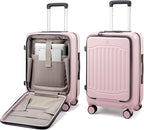 LOVEVOOK Carry On Luggage 22x14x9 Airline Approved, Expandable Hard Shell Suitcase with Spinner Wheels, USB Charging Port & Front Pocket, PC Hardside Rolling Luggage with TSA Lock for Travel