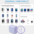 iPhone 17 16 15 Charger Fast Charging 3+3Pack Type C Charger USB C Chargers Block with 10FT Cable for iPhone Air/17/17 Plus/17 Pro/17 Pro Max/16/16 Plus/16 Pro/16 Pro Max/15/15 Pro Max (Purple)