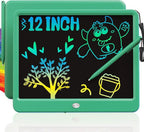 TEKFUN 12 Inch LCD Writing Tablet for Kids, Coloring Drawing Pad, Mess Free Doodle Board, Airplane Travel Toys for Boys and Toddlers, Road Trip Essentials, Gifts for 3-8 Year Old Girls(DarkGreen)