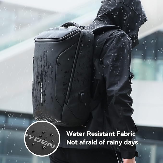 MARK RYDEN Business Backpack for Men, 17.3 Inch Tech Waterproof Laptop Backpack with USB Charging Port, Professional Work Backpack for Travel, Office, College, Commuting, Hiking