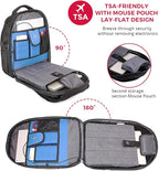 Swissdigital Design TSA Business Laptop Backpack For Men,Travel Backpack With USB Charging Port,College Tech Backpacks With RFID Pockets Presents For Men Fits 15.6 Inch Computer | J16BT-1