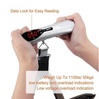 Electronic Handheld Luggage Scale, 50kg Mini Travel Scale for Shipping, High-Precision Portable Scale for Grocery Bags(Silver)