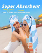 Genovega 6 Packs Oversized Stripe Turkish Beach Towel 74"x38" Thin Quick Dry Sand Free Pool Swim Towels Large XL Clearance Blanket Adult Travel Vacation Accessories Essentials Mulite Stripe