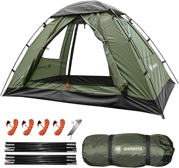 Backpacking Tent for Camping 1-5 Person Hiking Ultralight Tent for Waterproof Windproof Outdoor Two Doors Tents Easy Quick Setup Lightweight Instant Tents