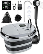 Portable Shower with 20L Foldable Bucket: Integrated Bucket + Shower Head,13000mAh Rechargeable Camping Shower with LED Display, Fruit Wash Mode, IPX8 Waterproof & 5-Speed,Portable for Travel,Pet Bath