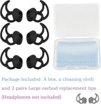 Silicone Replacement Earbud Tips Earbud Covers Ear Tips Compatible with Bose Quietcomfort and Sport Headphone Rubber Tips Large 3 Pairs