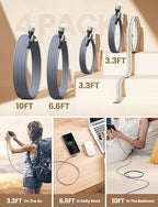 AINOPE USB C Cable 4-Pack [10/6.6/3.3/3.3FT] 3.2A 90 Degree USB C Cable Packs, Nylon Braided Angled USB C Cable Fit for Galaxy S10 S9 S8 Plus S21, Note 10 9 8, LG, Galaxy S21 Charger Fast Charging