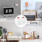 3Pack - POWAWINI Grounded Outlet with Double On Off Switch, Two Port Electrical Outlet Plug Switch, Wall Tap Adapter with Daul Red Indicator, 1875W,15A, ETL Listed (White)